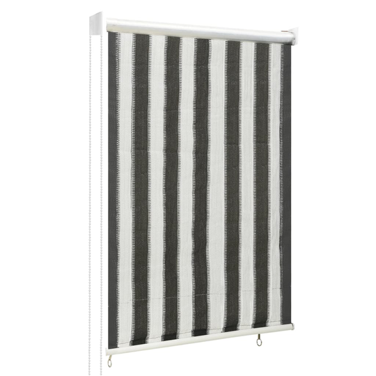 vidaXL Rullgardin utomhus 80x140 cm antracit och vita ränder