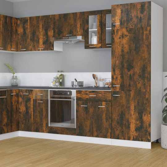 vidaXL Väggskåp glas rökfärgad ek 60x31x60 cm konstruerat trä