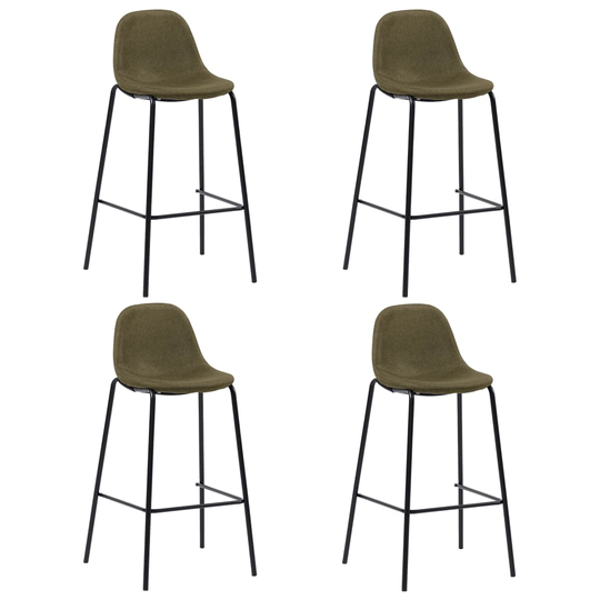 vidaXL Barstolar 4 st brun tyg