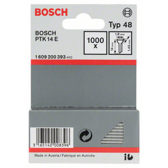 Spik, typ 48 - 1,8 x 1,45 x 14 mm 1000 st Bosch Accessories 1609200393 N/A