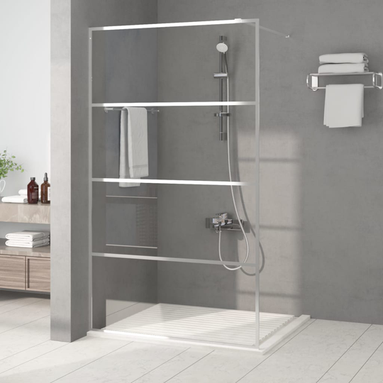 vidaXL Duschvägg silver 115x195 cm klart ESG-glas