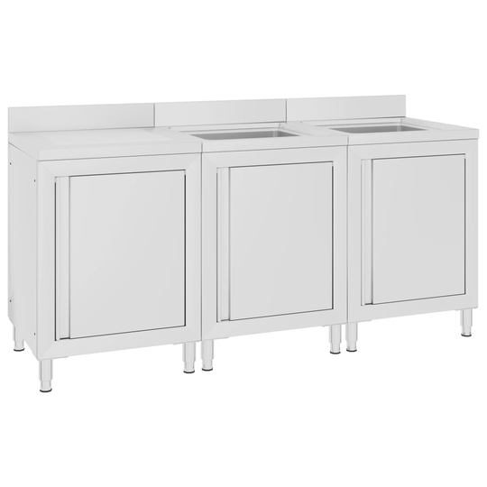 vidaXL Diskho för storkök 180x60x96 cm rostfritt stål