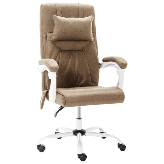 vidaXL Massagekontorsstol taupe tyg