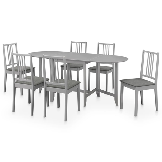 vidaXL Matgrupp 7 delar MDF grå