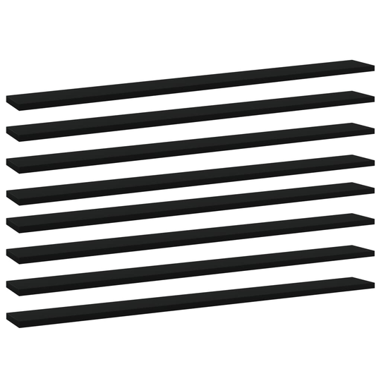 vidaXL Hyllplan 8 st svart 100x10x1,5 cm spånskiva