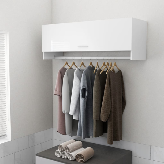 vidaXL Garderob vit högglans 100x32,5x35 cm konstruerat trä