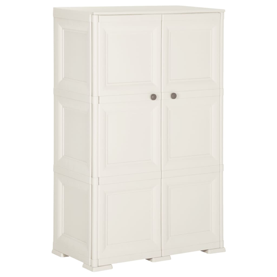 vidaXL Plastskåp 79x43x125 cm träimitation vit