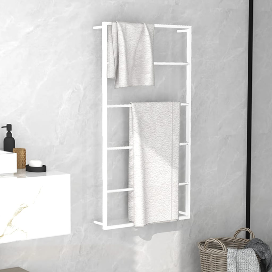 vidaXL Handdukshängare vit 60x10x116 cm stål