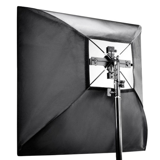Blixthållare Walimex 18655 Set 4f. Blitzhalter inkl. Softbox 60x60cm