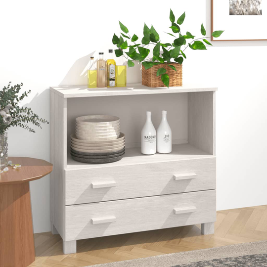 vidaXL Skänk vit 85x35x80 cm massiv furu
