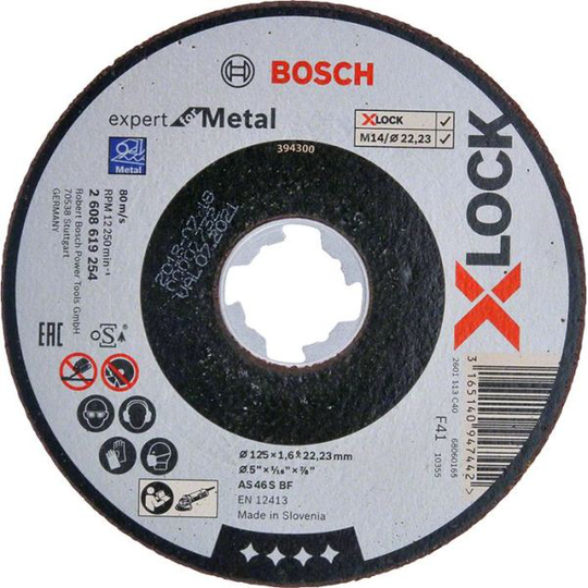 Bosch Expert for Metal Kapskiva med X-LOCK, rak sågning 125 × 1,6 × 22,23 mm