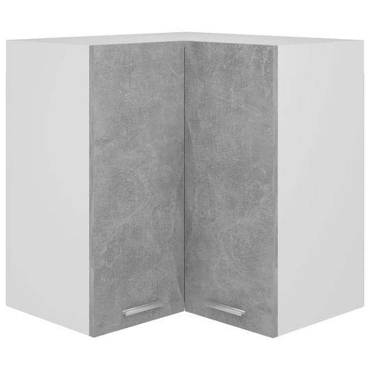 vidaXL Väggskåp hörn betonggrå 57x57x60 cm konstruerat trä