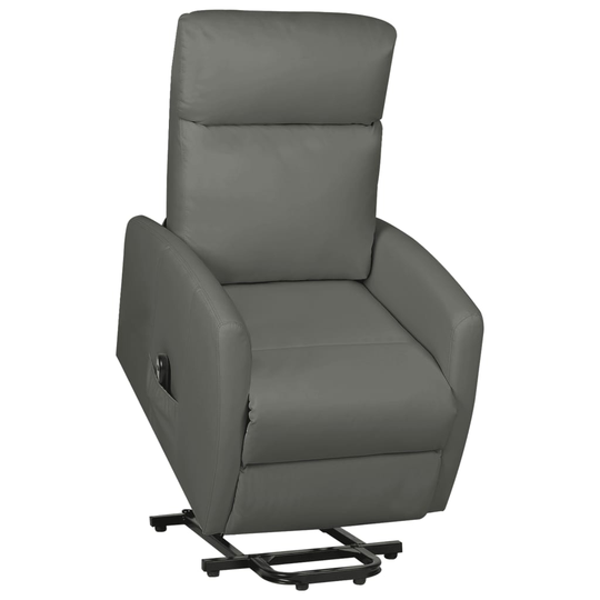 vidaXL Reclinerfåtölj med uppresningshjälp grå konstläder