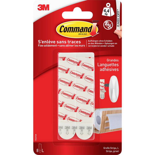 Krok (B x H) 19 mm x 92 mm Vit 3M Innehåll: 8 st