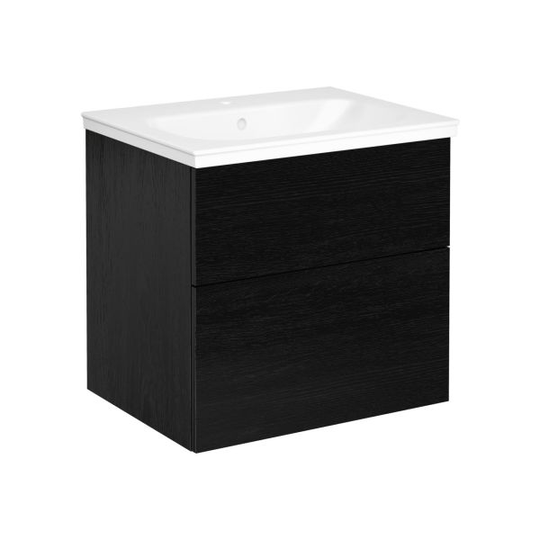 Gustavsberg Artic Kommodpaket slät, svart ek, 60 cm