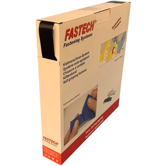 Kardborreband för pålimning Hotmelt Mikro-krok (L x B) 25 m x 25 mm Svart FASTECH® B25-SK-ETN32CB25 25 m
