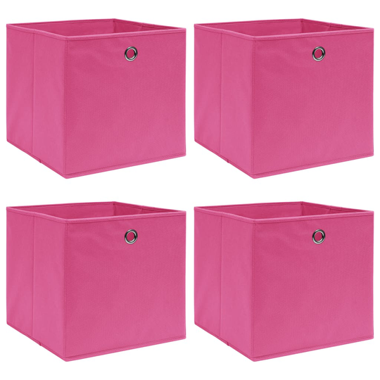 vidaXL Förvaringslådor 4 st rosa 32x32x32 cm tyg