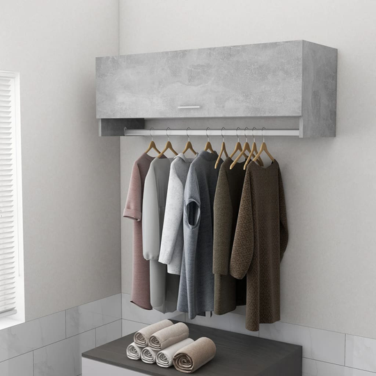vidaXL Garderob betonggrå 100x32,5x35 cm spånskiva