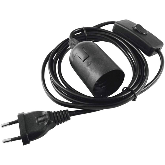 Eurolite Lampsockel E27 230 V 60 W med eurokontakt, med vippströmbrytare