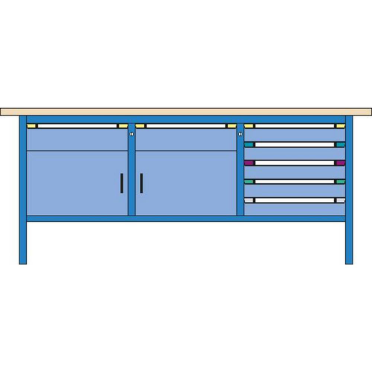 Thur-Metall 64845333 ARBETSBÄNK (B x H x D) 2000 x 845 x 700 mm