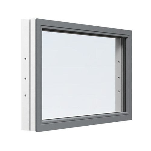 Energi Aluminium Fast fönster 12, 9, Askgrå
