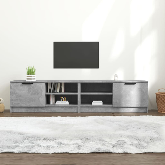 vidaXL Tv-bänk 2 st betonggrå 80x35x36,5 cm konstruerat trä