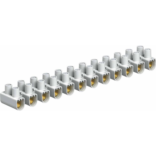 OBO Bettermann 2056550 Seriekopplingsplint Flexibel: 16-16 mm² Styvhet: 16-16 mm² Antal poler: 12 1 st Vit