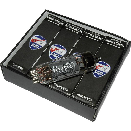 EL84 S4GB Premium elektronrör matchande kvartett Utvalt för Gitarr & bas Ändpentod Antal poler: 9 Lampsockel: Noval Innehåll 4 st