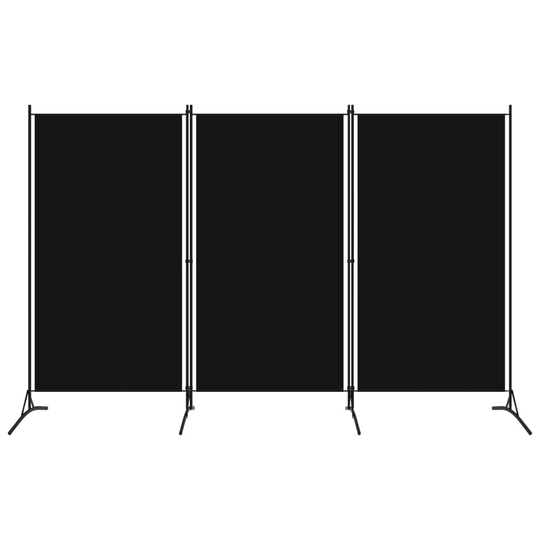 vidaXL Rumsavdelare 3 paneler svart 260x180 cm