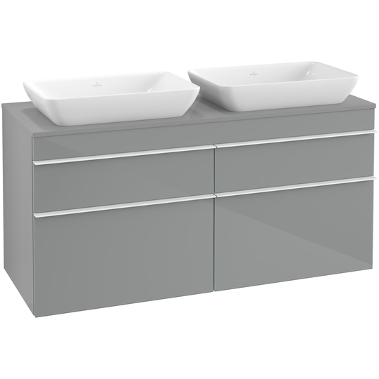 Tvättställsskåp Villeroy & Boch Venticello 126 cm med 4 Lådor för 2 Ytmonterade Tvättställ