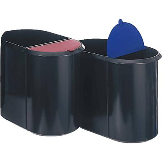 Helit Papperskorg H6103993 H6103993 29 l Plast Svart, Blå 1 st