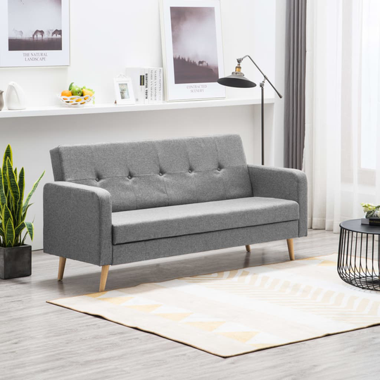 vidaXL Soffa i tyg ljusgrå