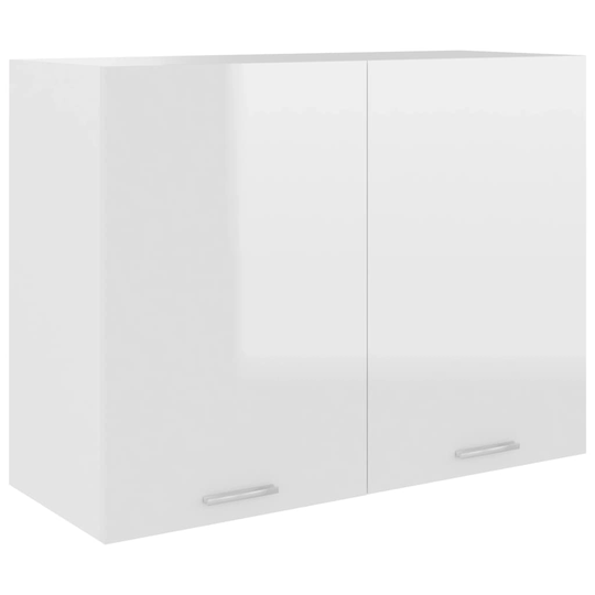 vidaXL Väggskåp vit högglans 80x31x60 cm spånskiva