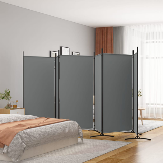 vidaXL Rumsavdelare 6 paneler antracit 520x180 cm tyg