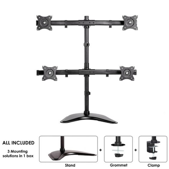 Neomounts by Newstar NM-D335D4BLACK 4x Monitor bordsfäste 25,4 cm (10) - 68,6 cm (27) Tiltbar, Svängbar