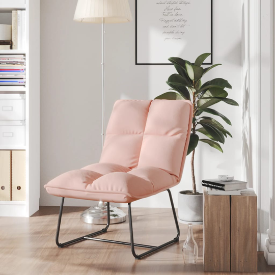 vidaXL Vilstol med metallram rosa sammet