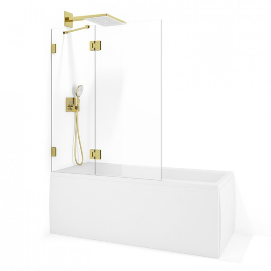 Grace Badkarsvägg Hörn 83x83 Klarglas - Guld