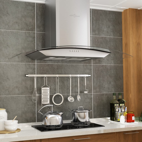 vidaXL Väggmonterad köksfläkt 90 cm rostfritt stål 756 m³/h LED