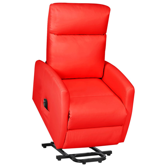 vidaXL Reclinerfåtölj med uppresningshjälp röd konstläder