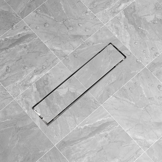 vidaXL Avlång golvbrunn 530x140 mm rostfritt stål