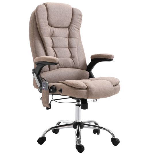 vidaXL Massagekontorsstol taupe polyester
