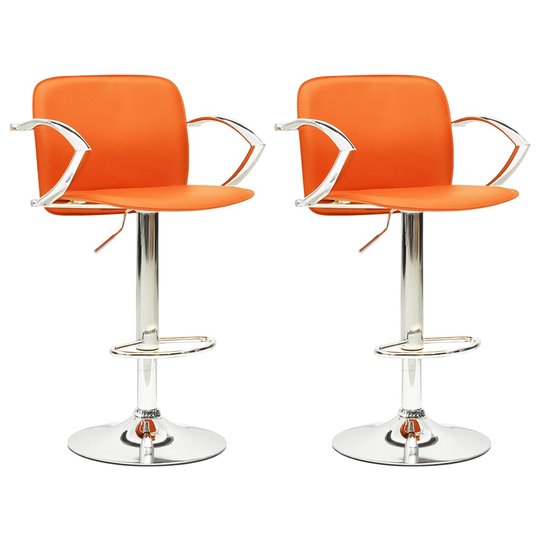 vidaXL Barstolar 2 st orange konstläder