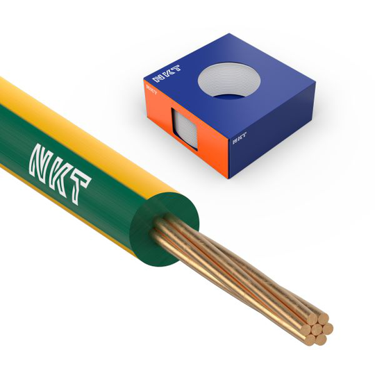 NKT FQ XTRA Installationskabel 450/750V, 1.5 mm², 100 m ring Gröngul