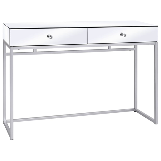 vidaXL Konsolbord med spegel stål och glas 107x33x77 cm