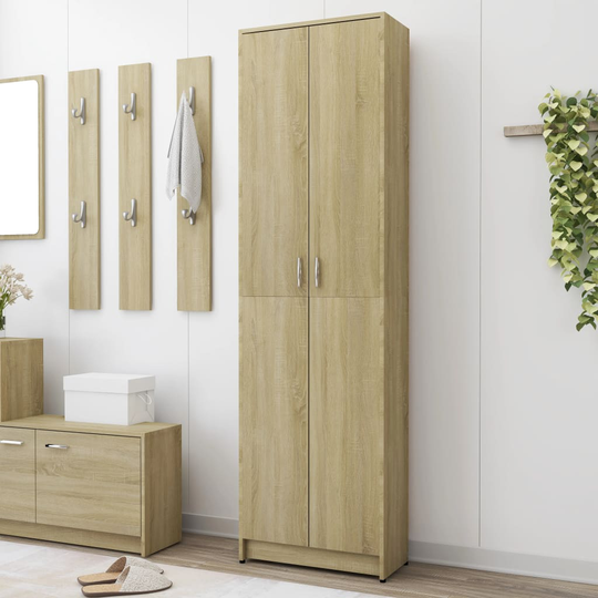 vidaXL Hallgarderob sonoma-ek 55x25x189 cm spånskiva