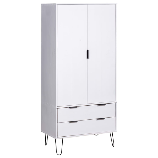 vidaXL Garderob New York Range vit massiv furu