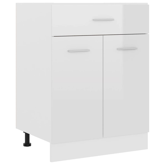 vidaXL Underskåp med låda vit högglans 60x46x81,5 cm spånskiva