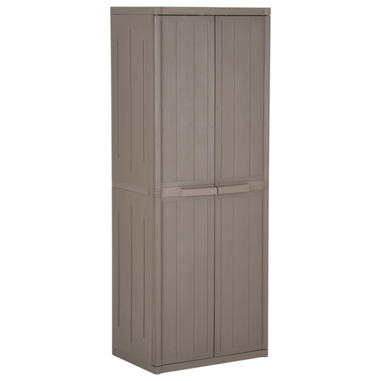 vidaXL Förvaringsskåp för trädgården brun 65x45x172 cm PP-rotting