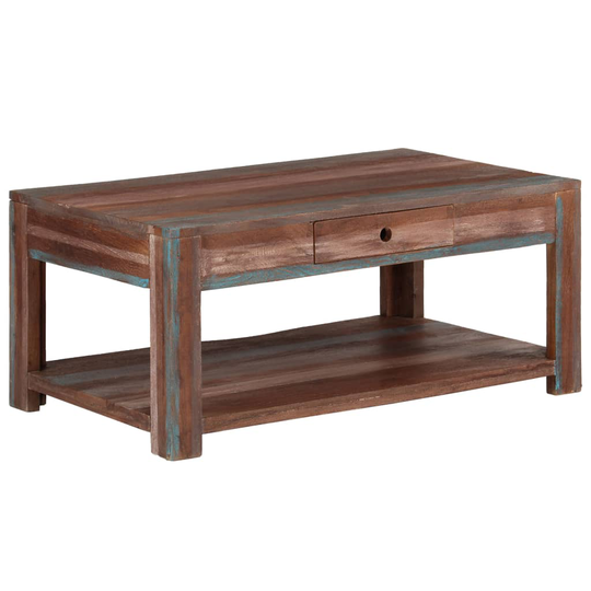vidaXL Soffbord massivt trä vintage 88x50x38 cm