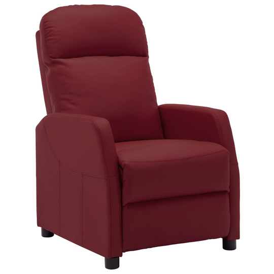 vidaXL Reclinerfåtölj vinröd konstläder